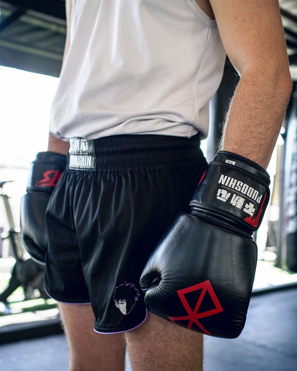 Fudoshin anime boxing gloves Red Cloud design in red