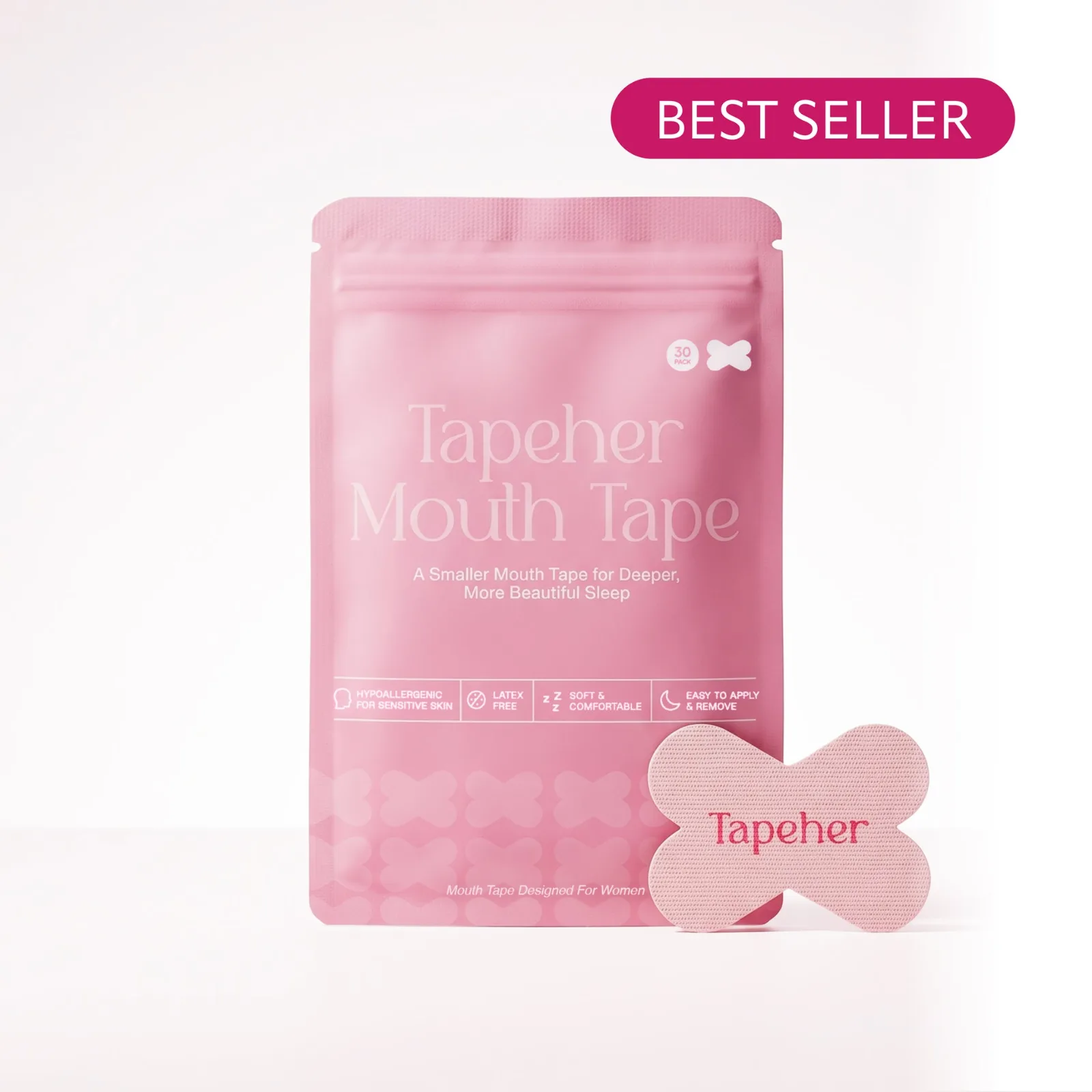 TapeHer mouth tape in X-shape design, product packaging