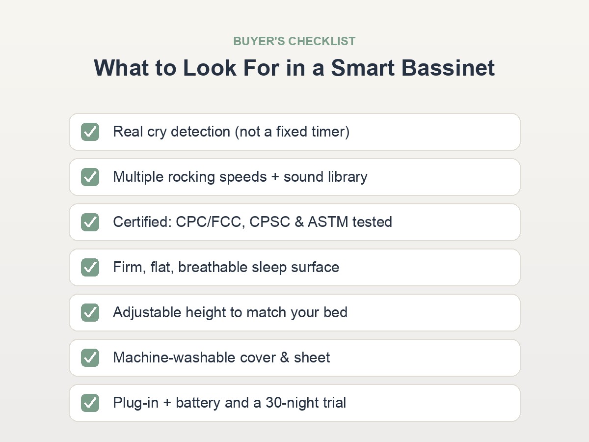 Smart bassinet buyer's checklist for newborns