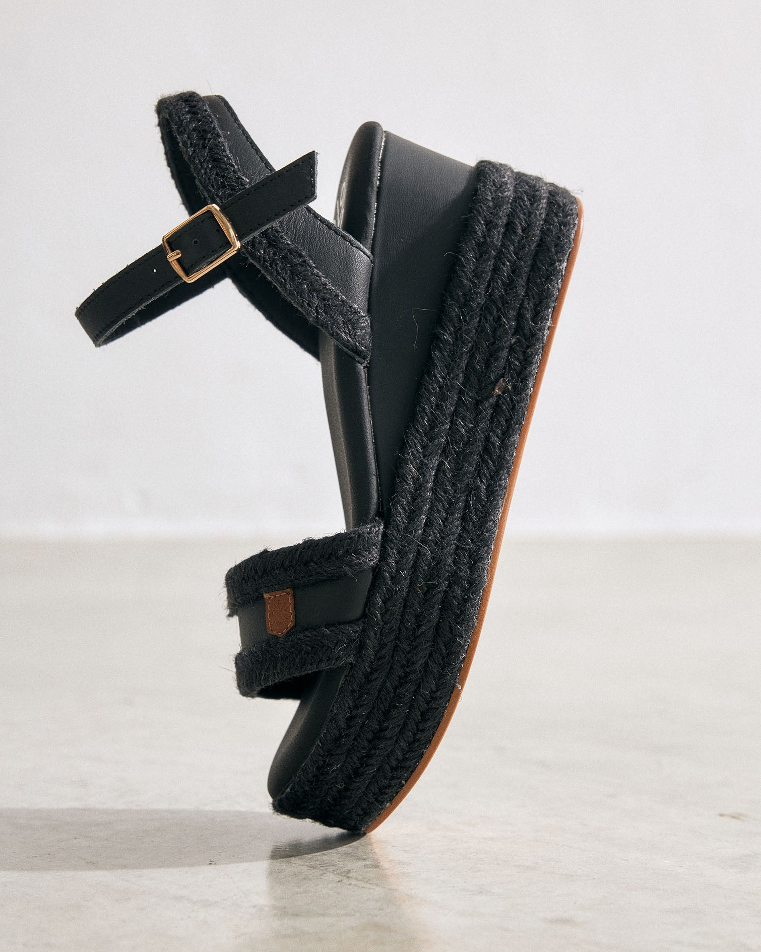 POPA Cuna Arambol jute wedge espadrille in black