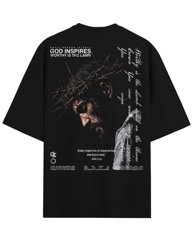 God Inspires Worthy Is The Lamb tee heavyweight cotton