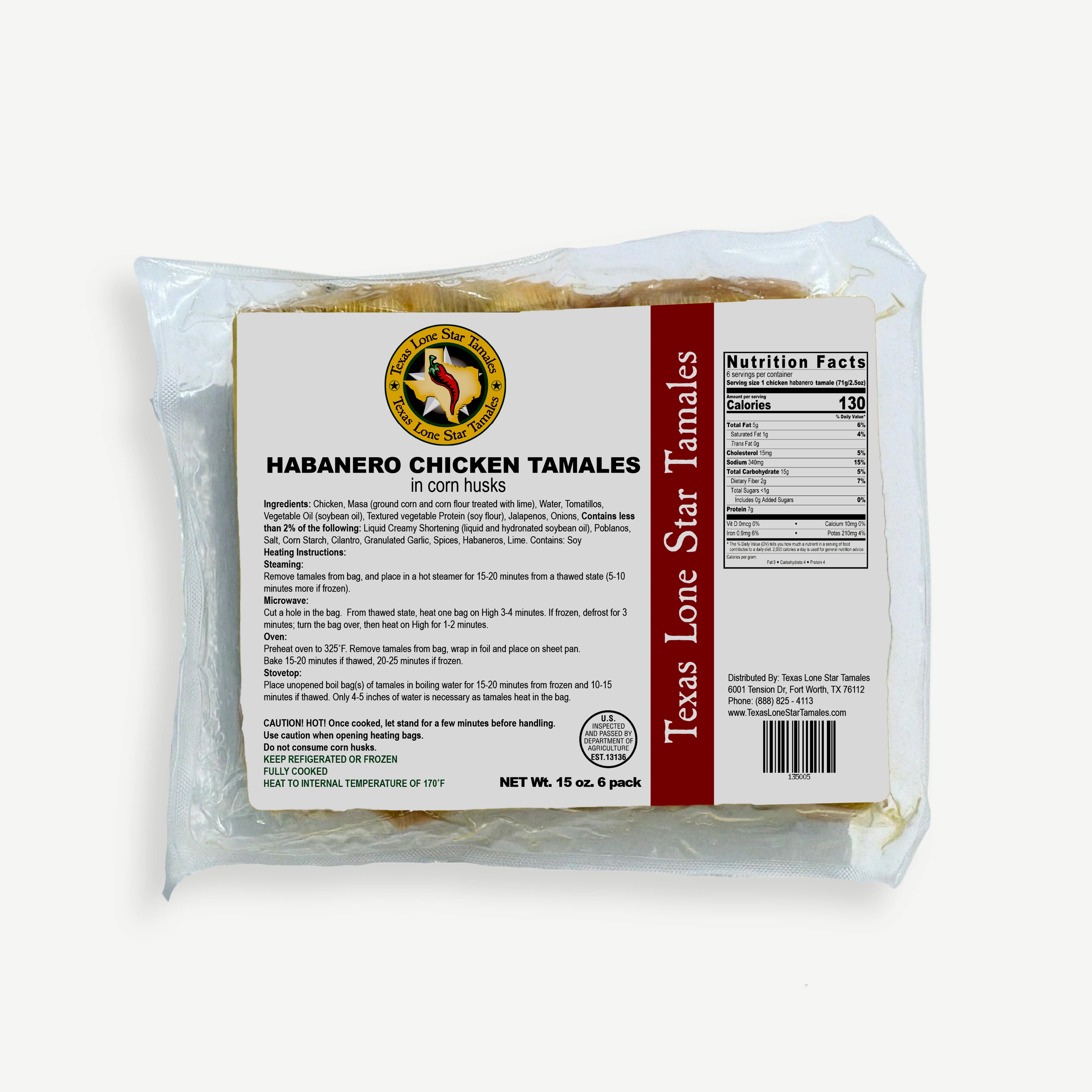 Gourmet Habanero Chicken Tamales - Shop For Delicious Tamales Online Today! | Texas Lone Star Tamales