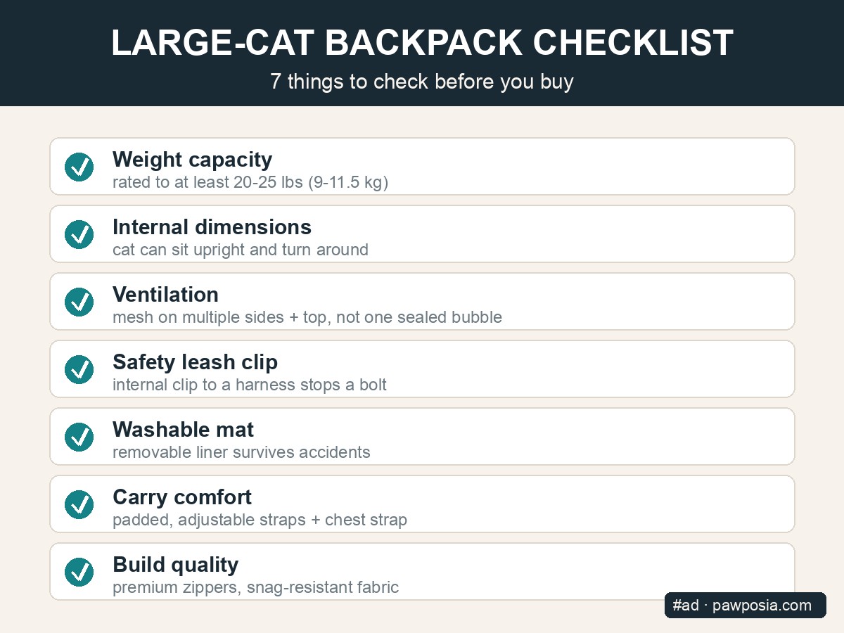 Large-cat backpack buyer's checklist