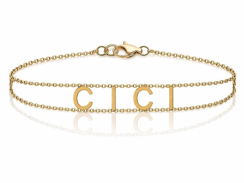 Gogo Lush Gold Chain Linked Name Bracelet