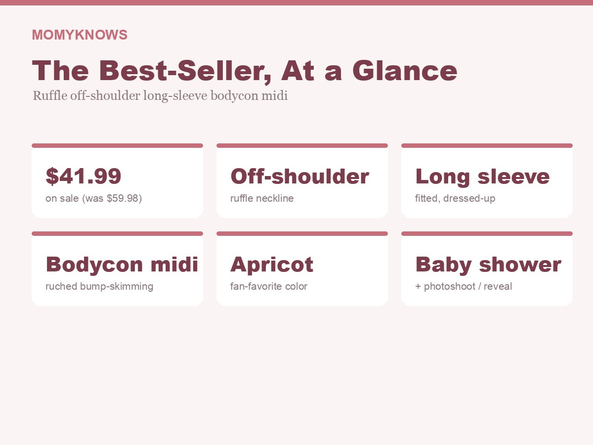 Momyknows ruffle off-shoulder maternity dress for a baby shower