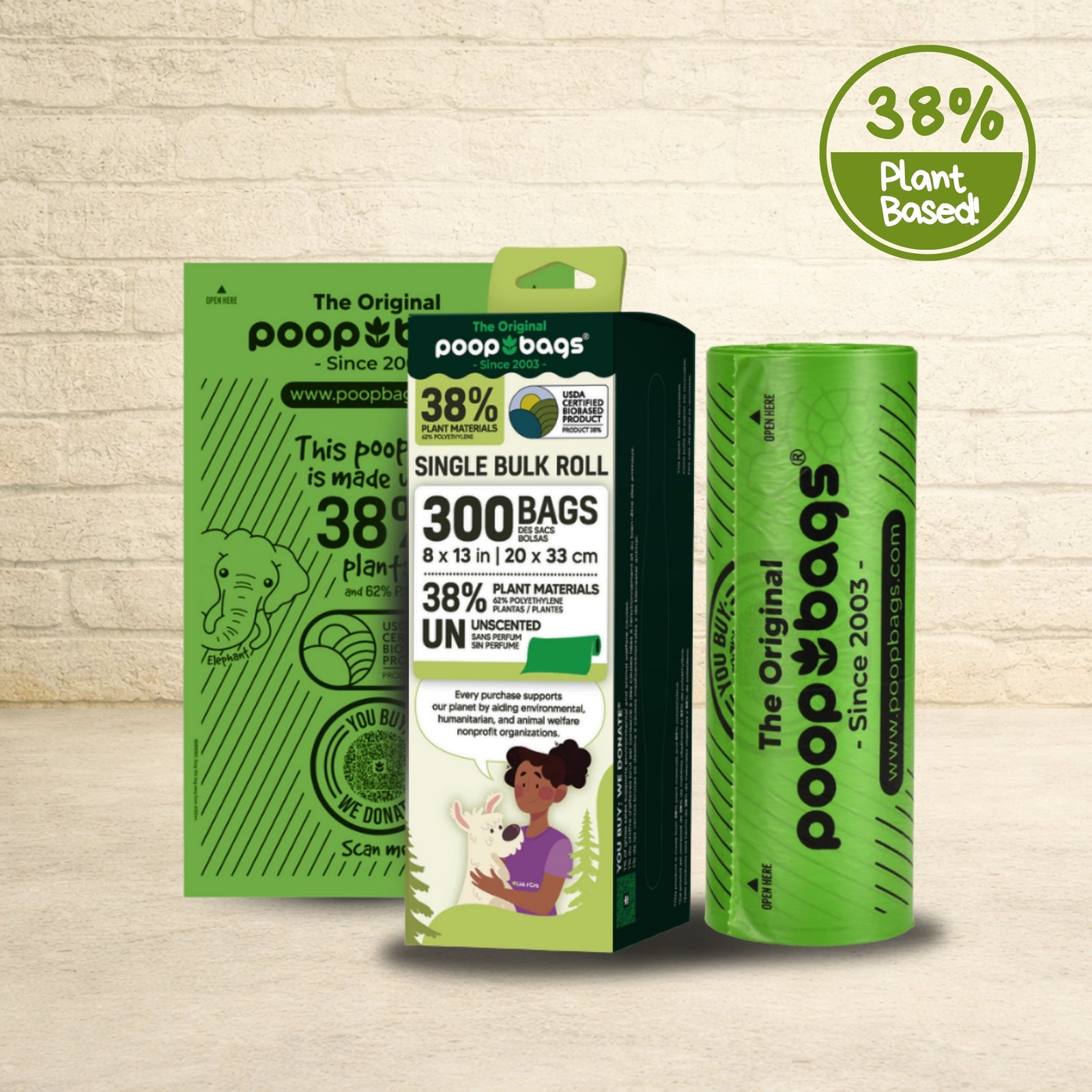 Close-up of The Original Poop Bags numbered countdown roll