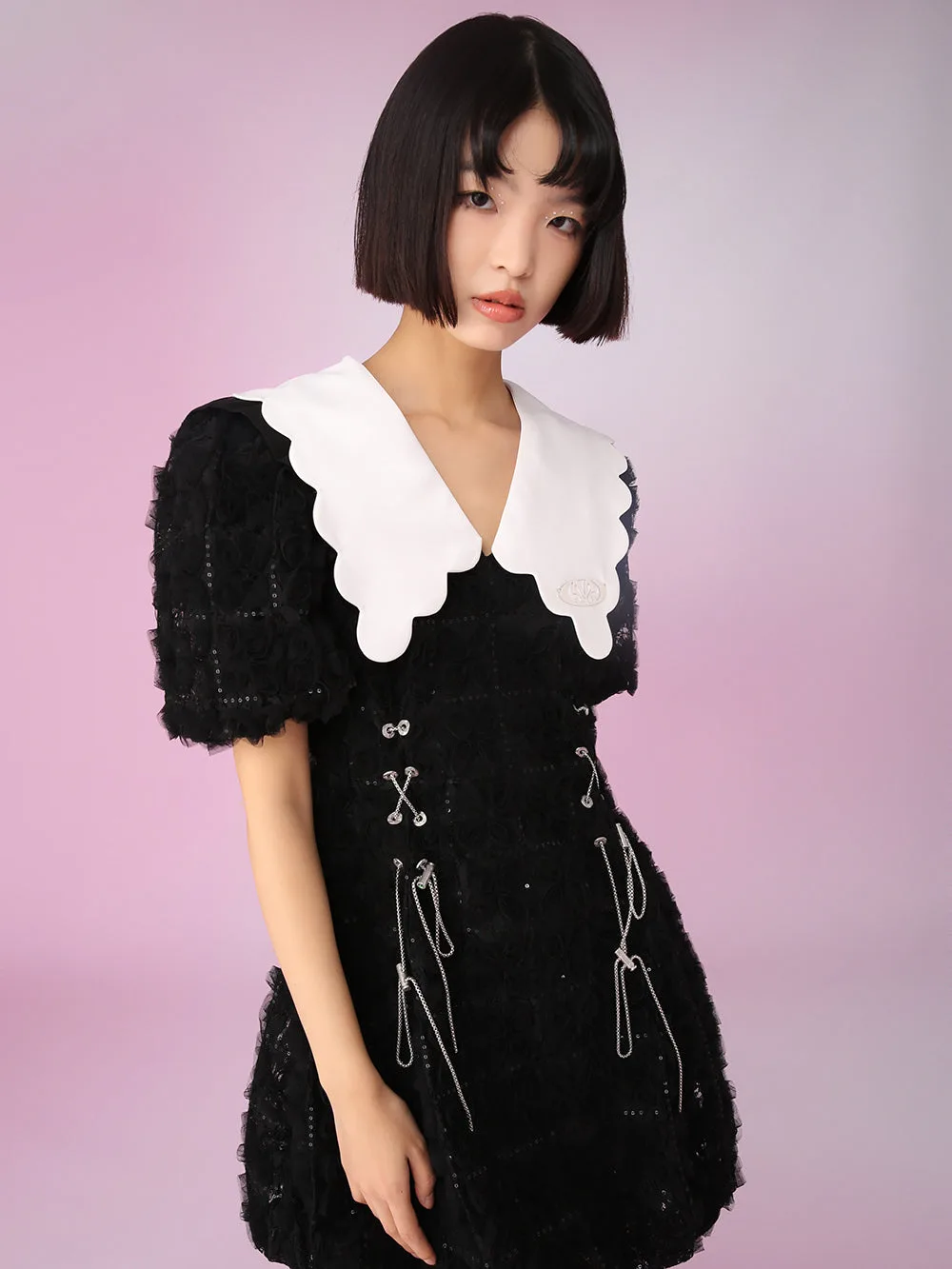 Mukzin Doll Collar Elegant Dress product shot