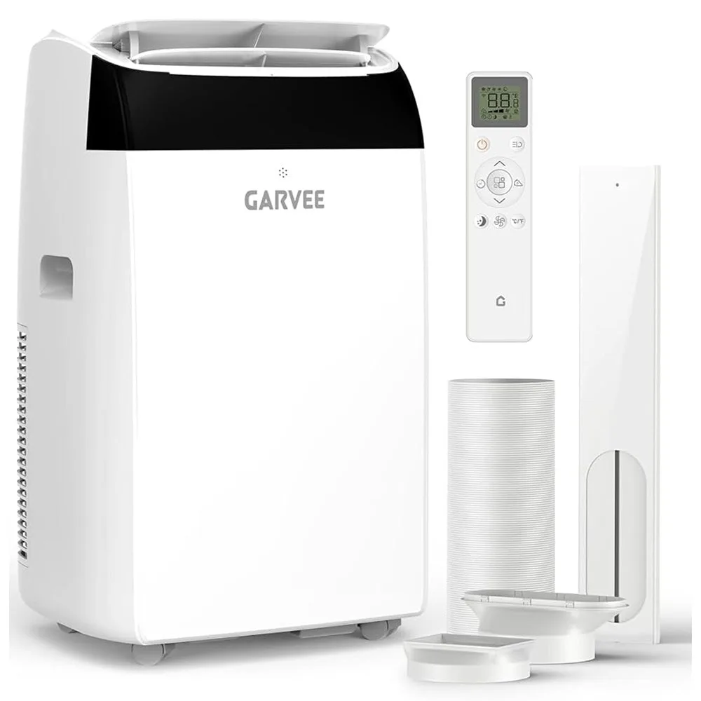 Garvee portable air conditioner cooling a living room window setup