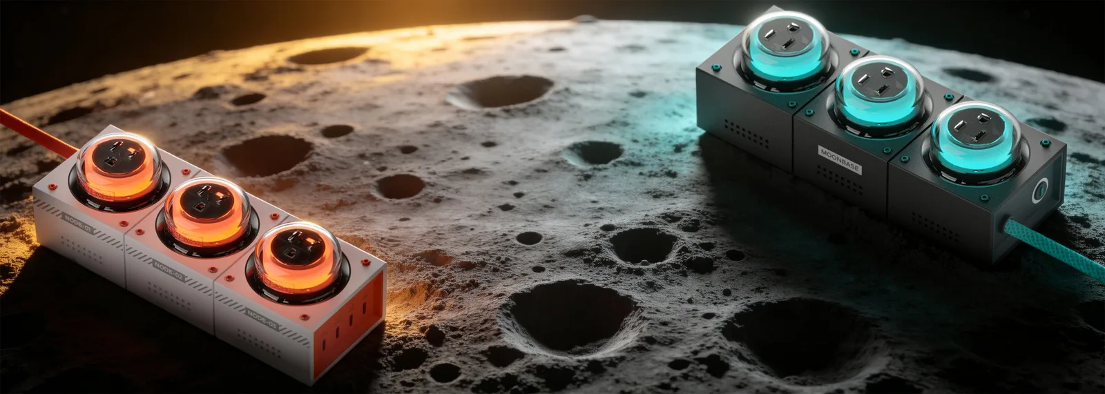 Genki Moonbase 240W GaN power strip with four USB-C ports