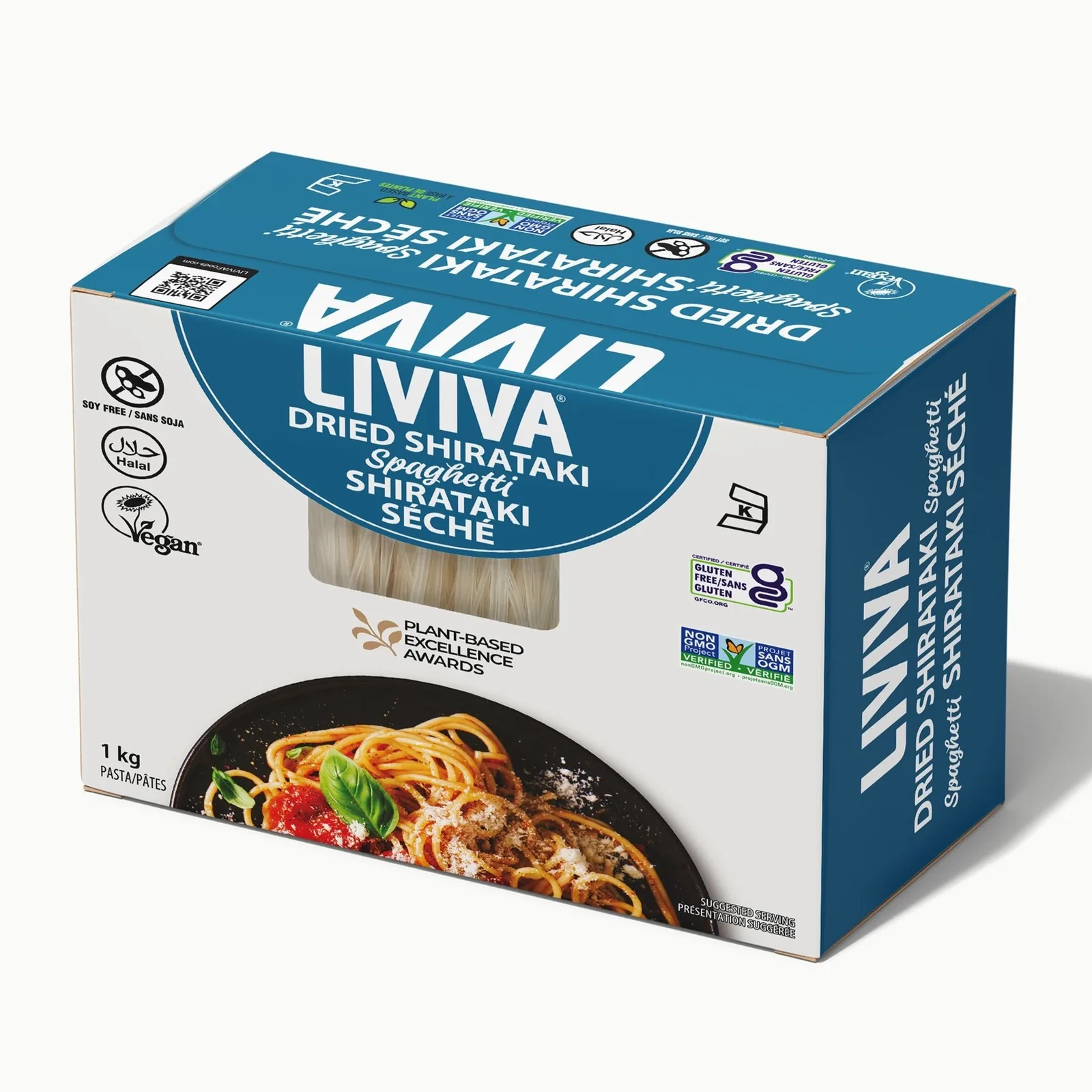 Liviva Foods dried shirataki spaghetti pack, 1 KG format