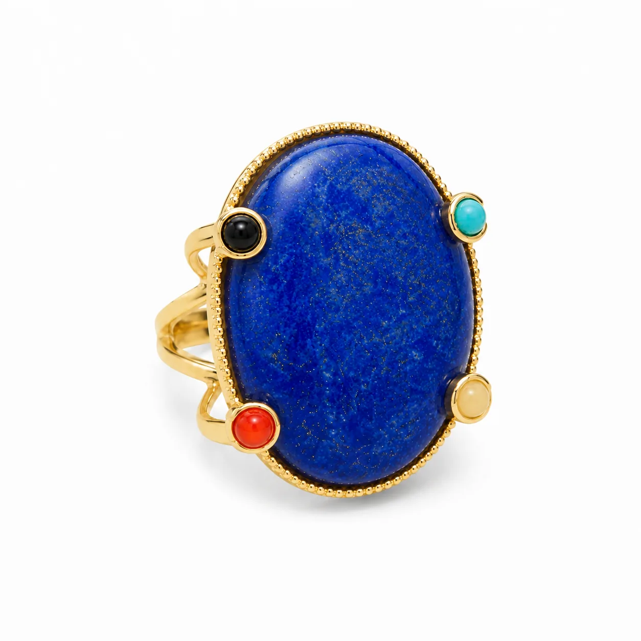 Gogo Lush blue lapis statement ring, a birthstone-style symbolic jewelry gift