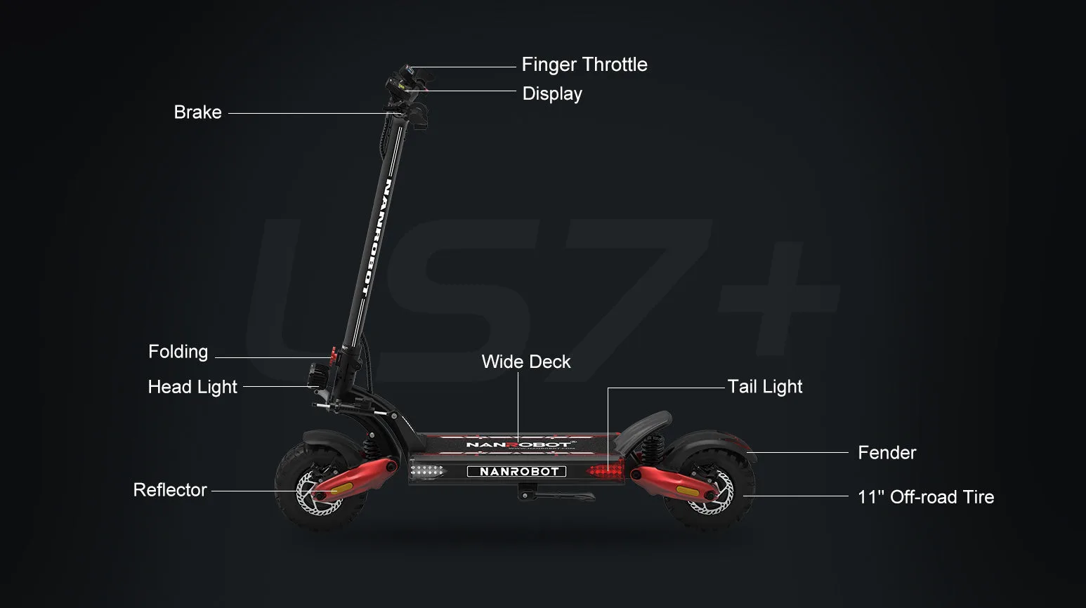 Nanrobot electric scooters flagship LS7+ 72V dual-motor model on a plain studio background