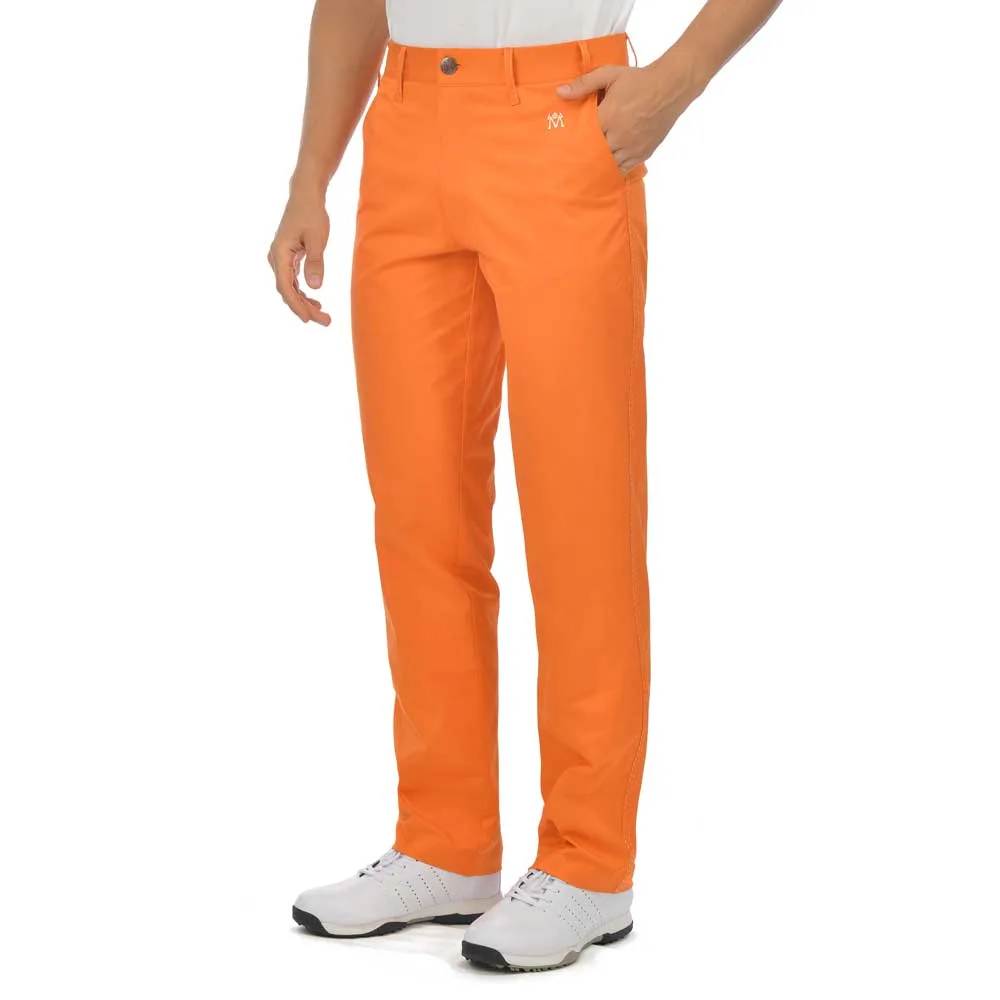 Lesmart golf clothing men's straight fit golf pants in red on a white background