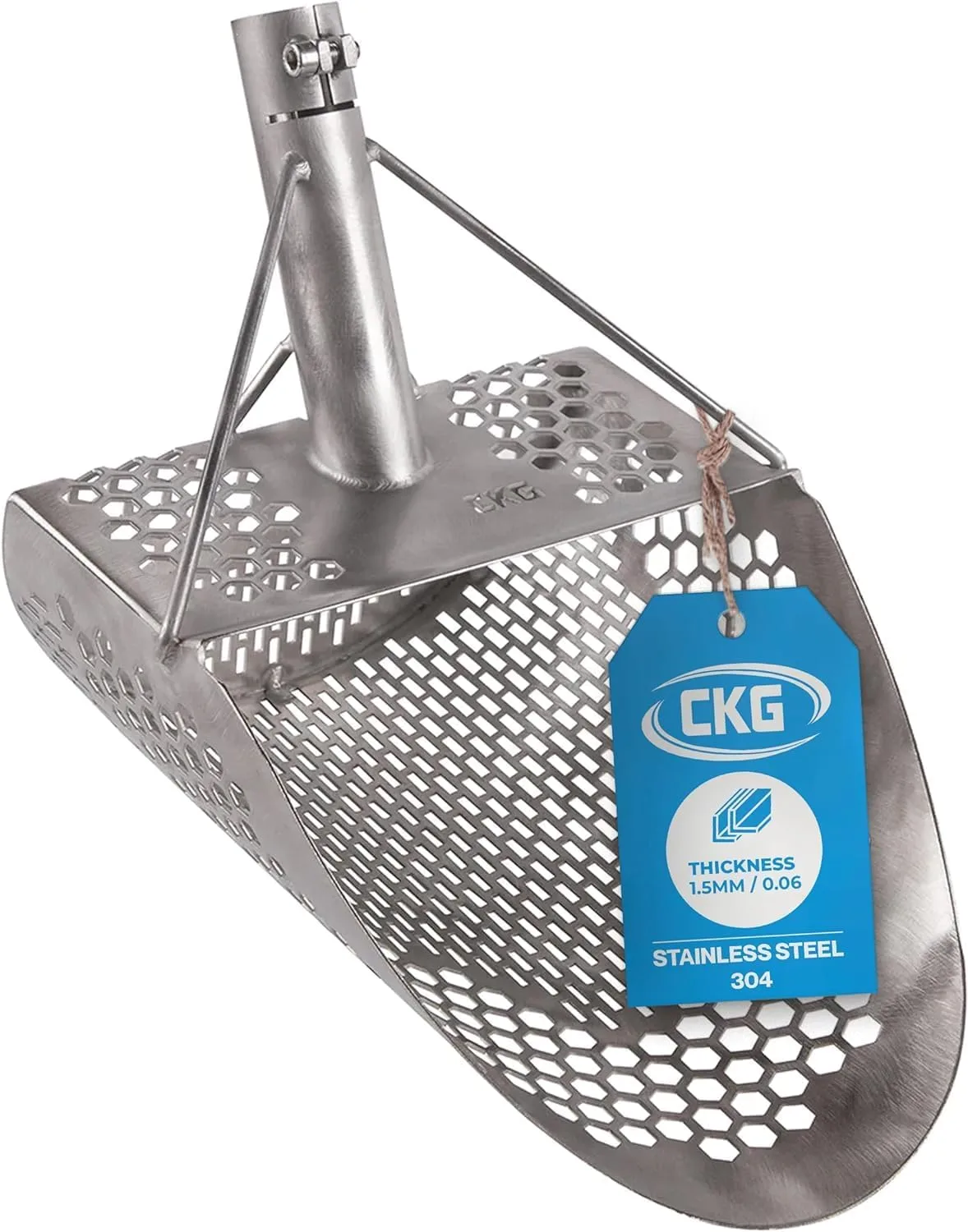 CKG stainless steel sand scoop basket with hexagonal drainage holes