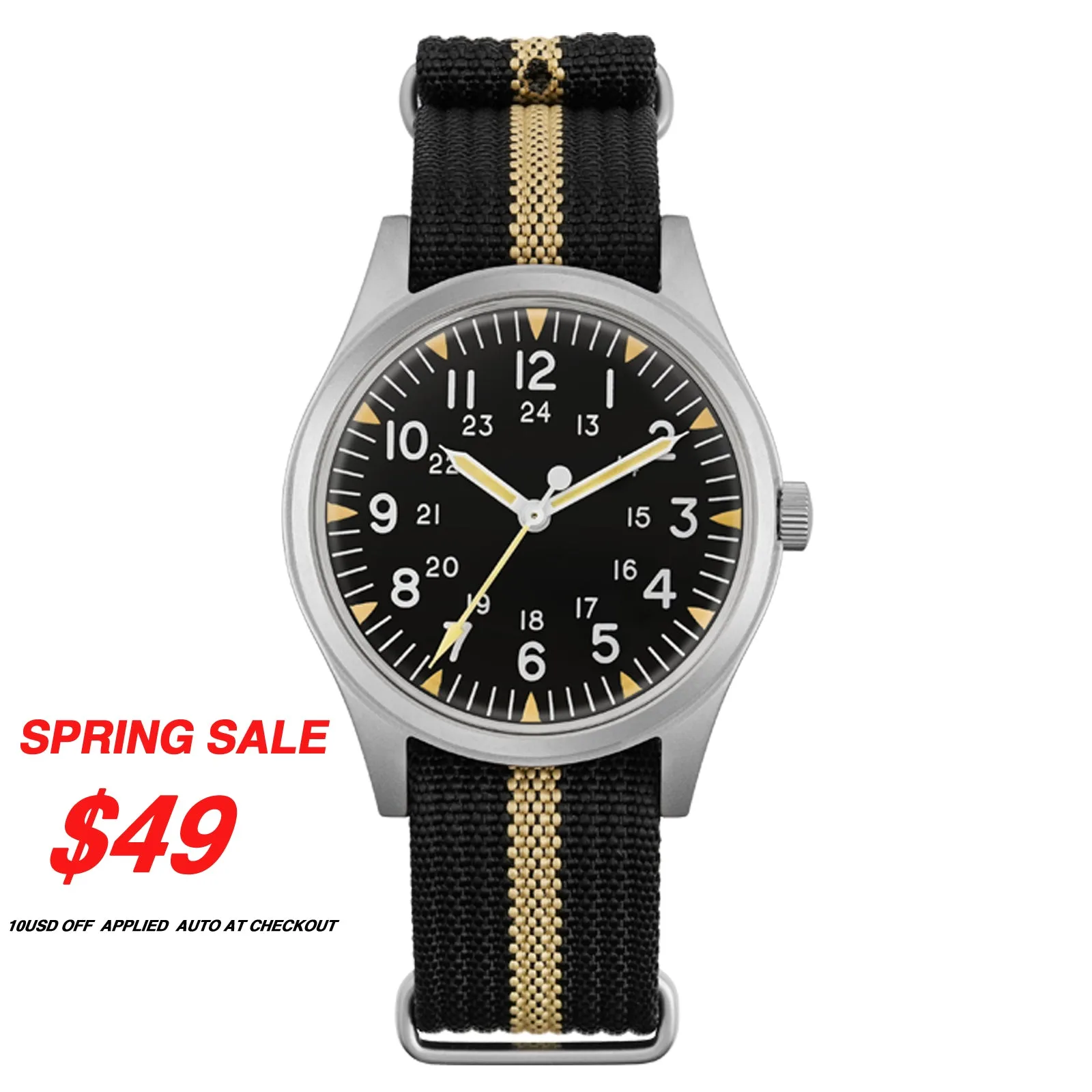 Militado Watch ML07 field watch case with sapphire crystal, part of the Militado Watch review lineup