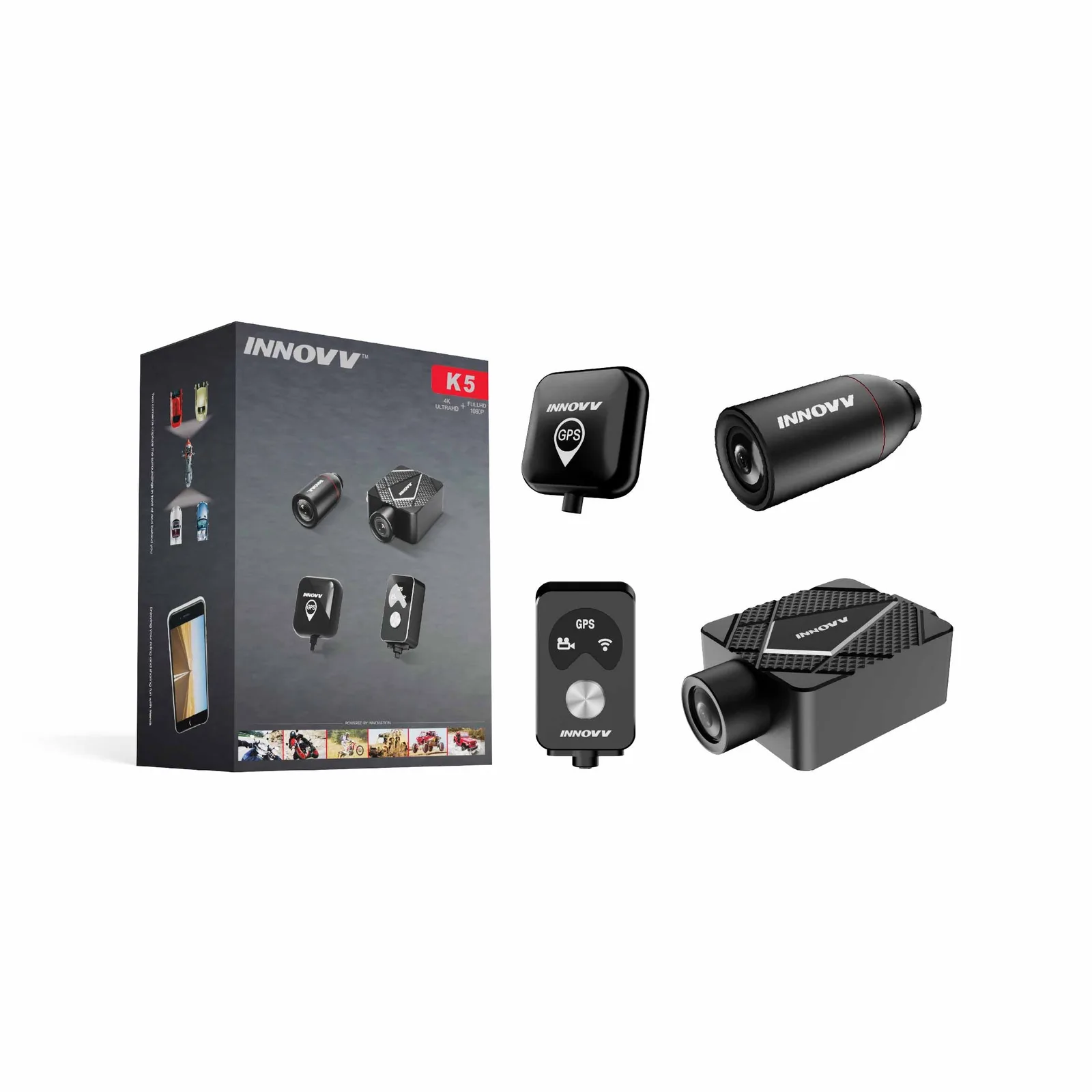 INNOVV K5 4K motorcycle dash cam dual-camera system