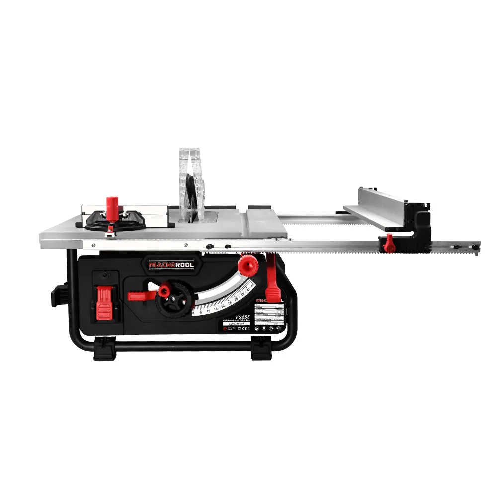 Machorool FS255 10 inch compact table saw in a small workshop