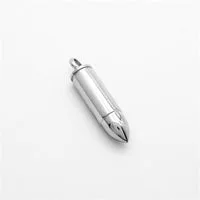 Gthic Simple Bullet Stainless Steel Openable Pendant in silver
