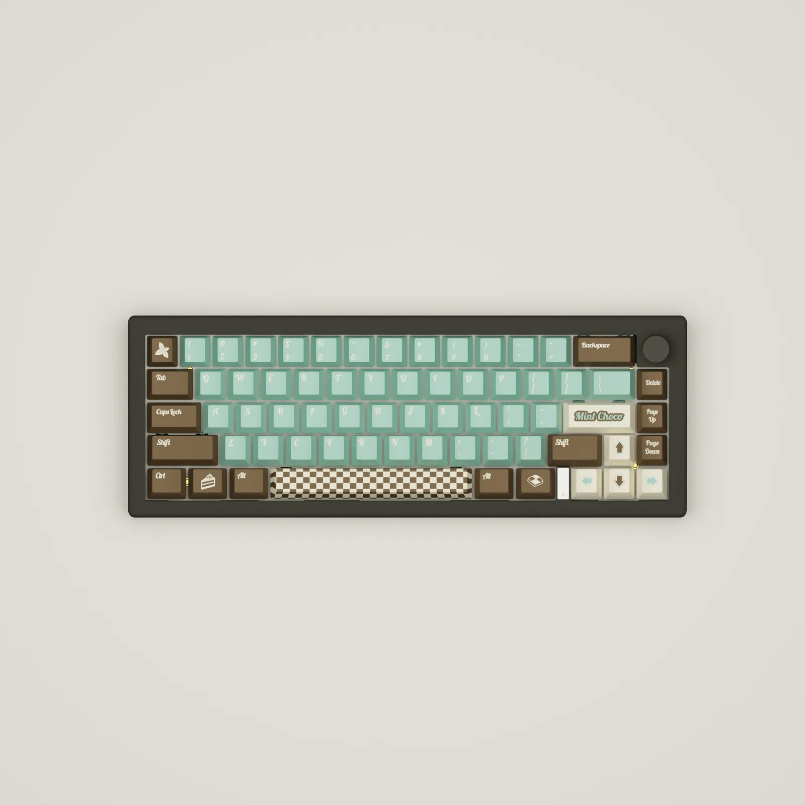 Goblintechkeys review: close-up of a custom PBT keycap set with dye-sublimated legends