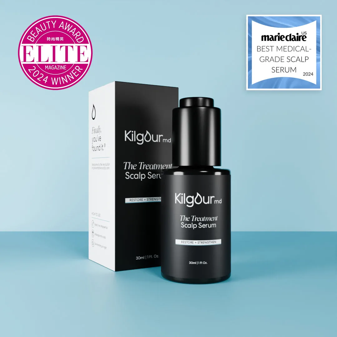 KilgourMD The Treatment Scalp Serum dropper bottle, front of pack