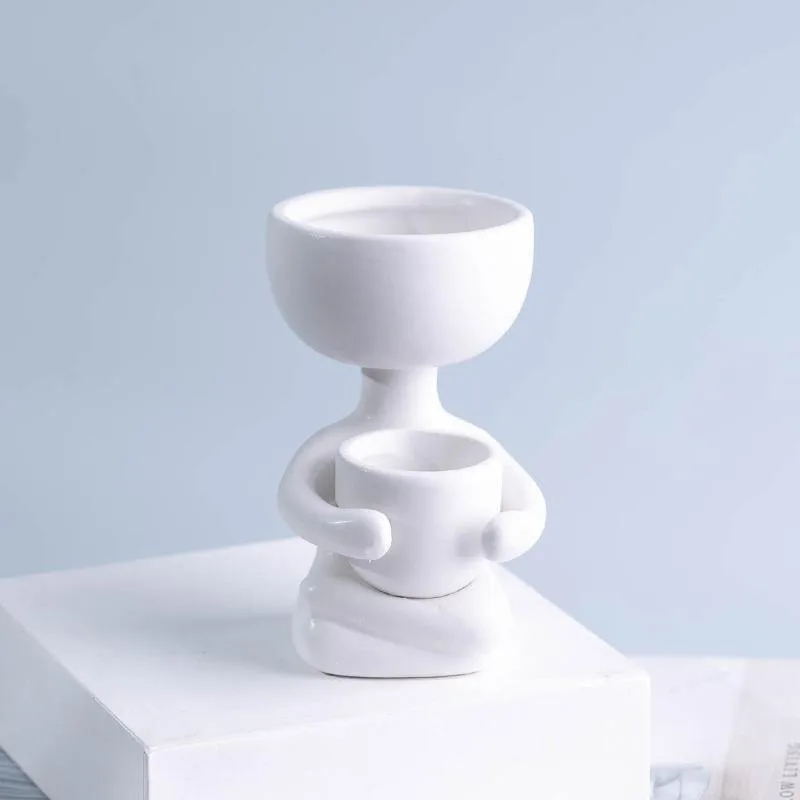 Lily & Eden Petite Person clay succulent planter with drainage hole