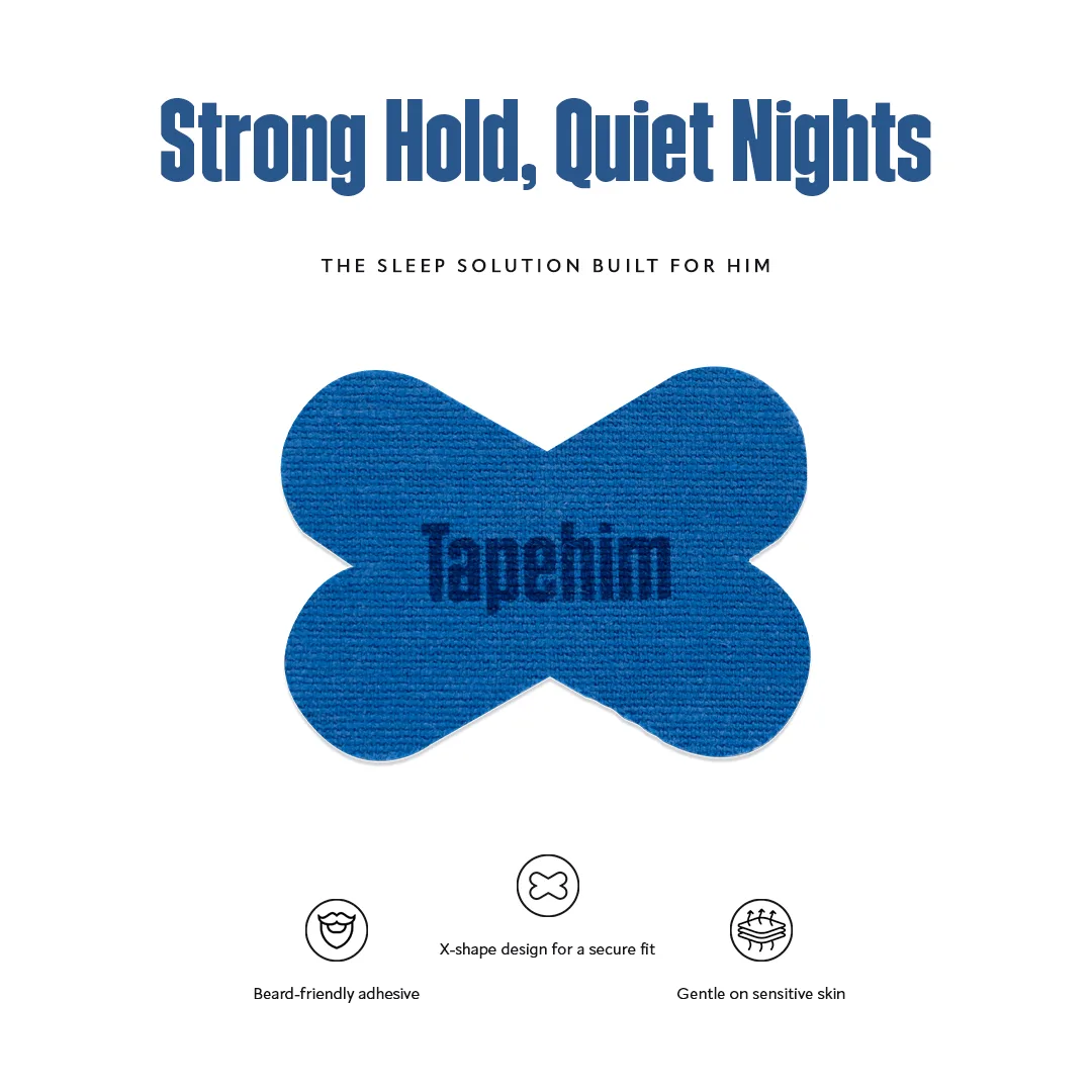 Hostage Tape mouth tape strips showing BeardFlex mesh technology for strong adhesion
