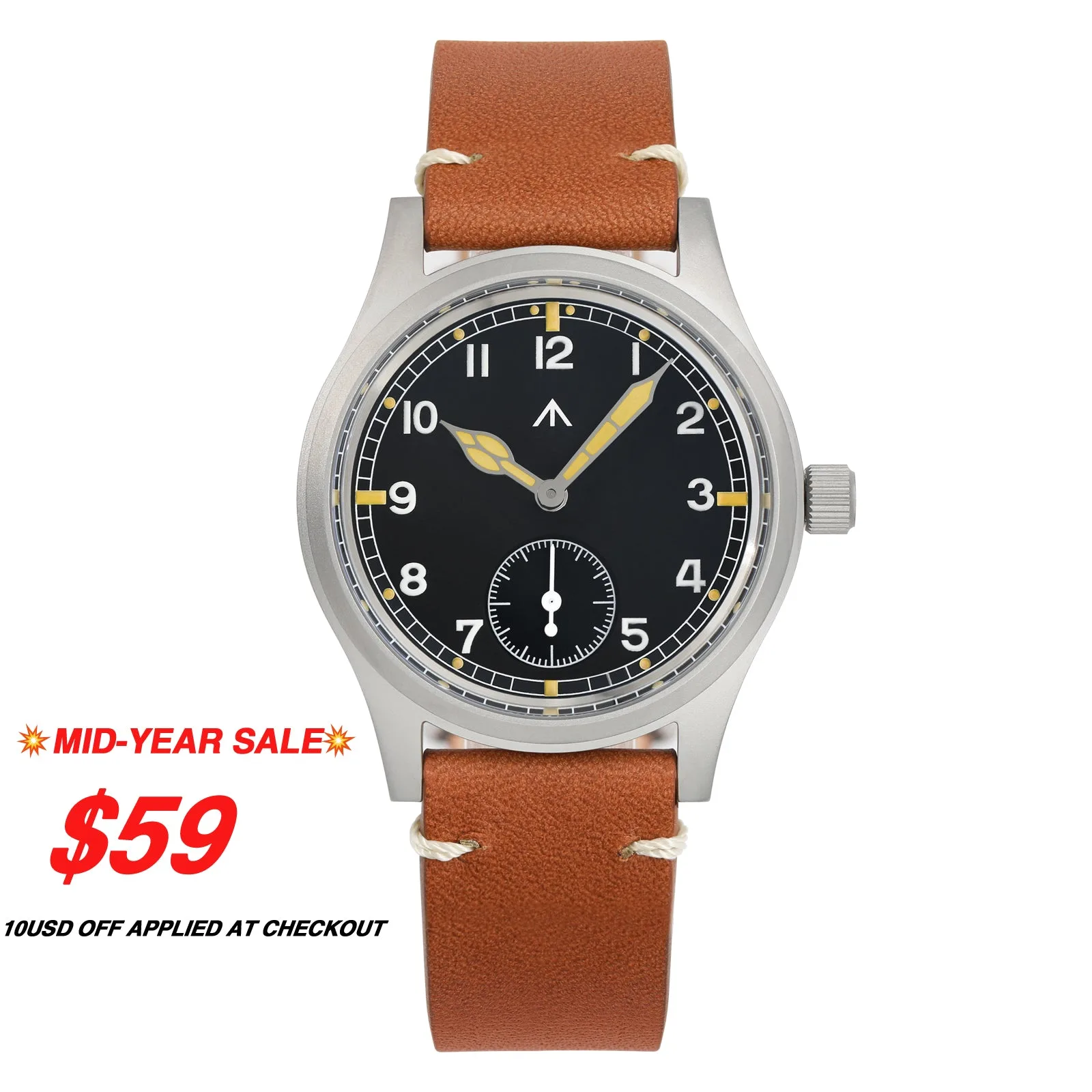 Militado D12 collection field watch with applied luminous markers
