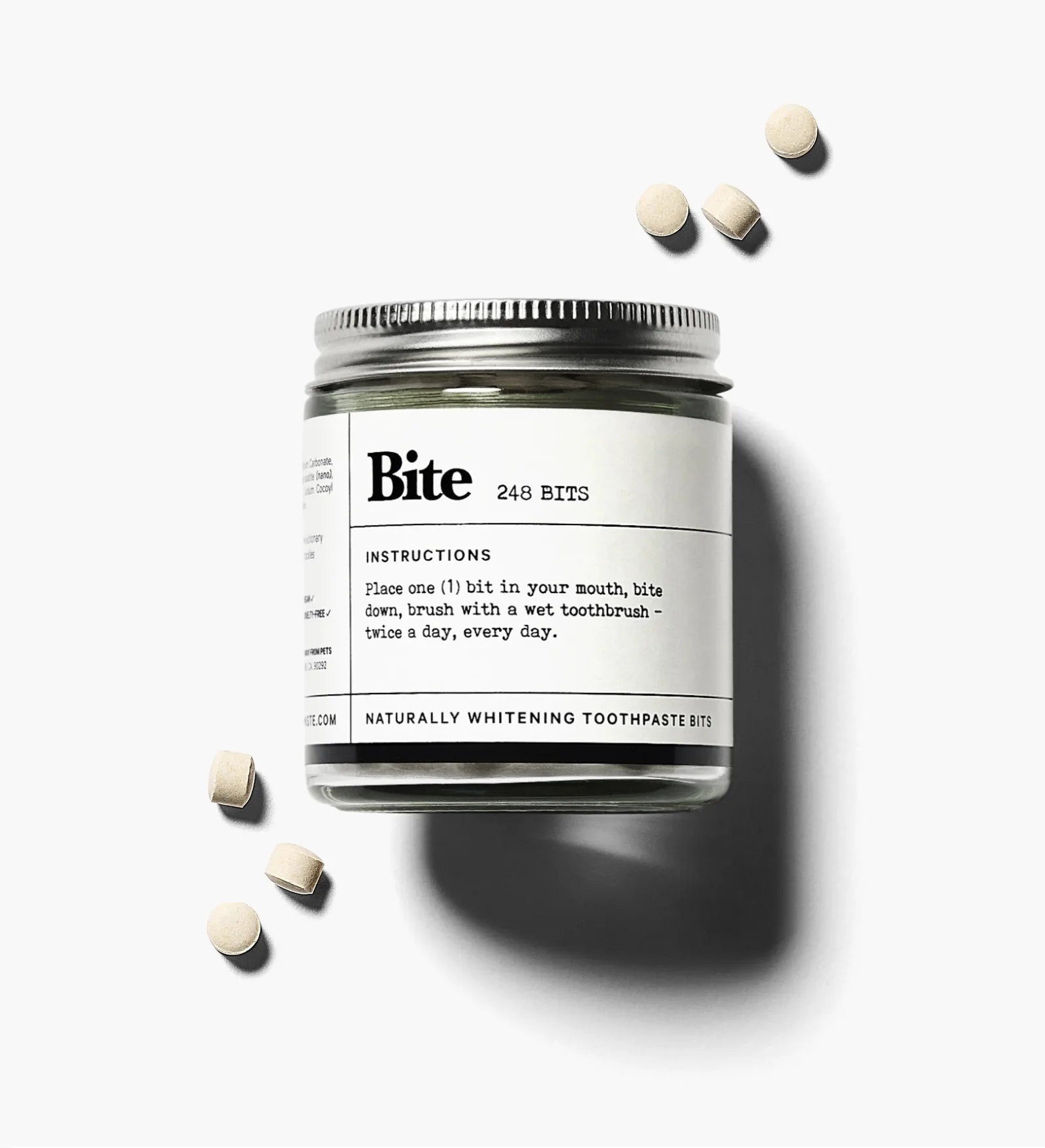 Bite Fluoride-Free Toothpaste Bits 4oz jar with nano-hydroxyapatite formula