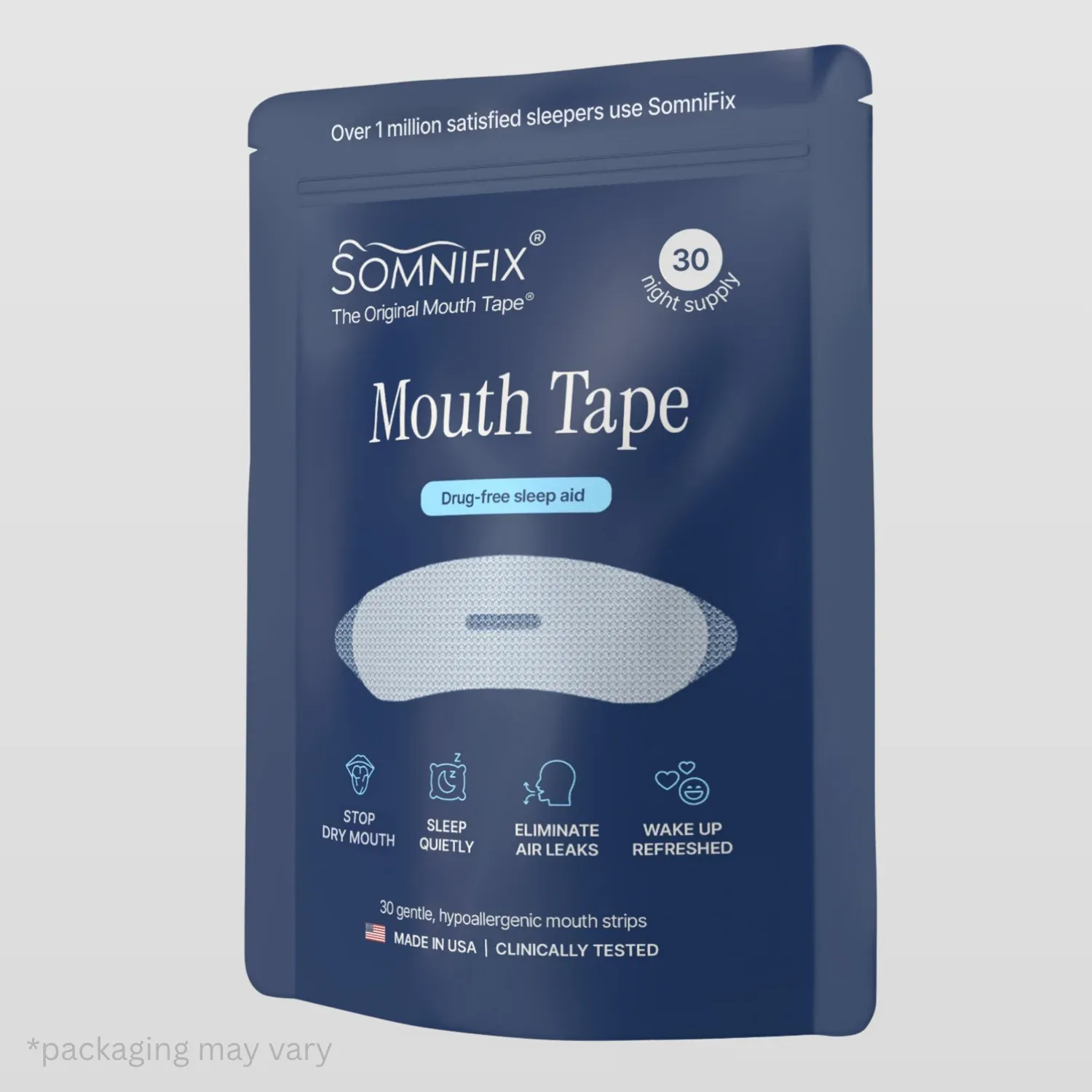 SomniFix mouth strips with center vent for mouth tape beginners