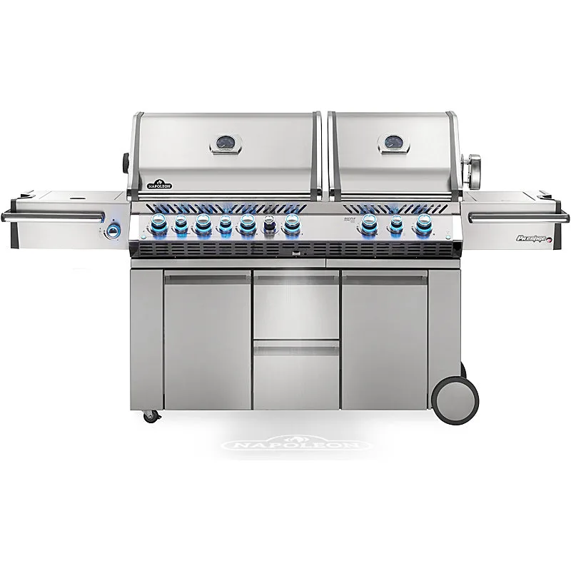 Gas vs pellet vs charcoal grill comparison: Napoleon Prestige Pro 825 gas grill with infrared side burner