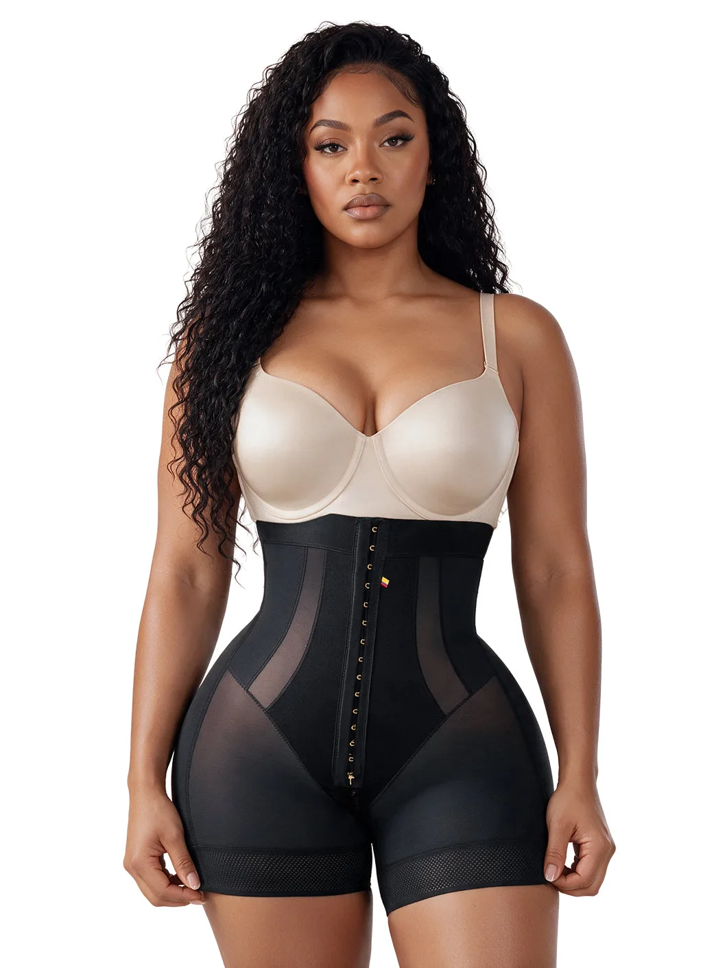 Snatched Body Elite High-Compression Shaping Shorts in black high-waist Powernet fabric