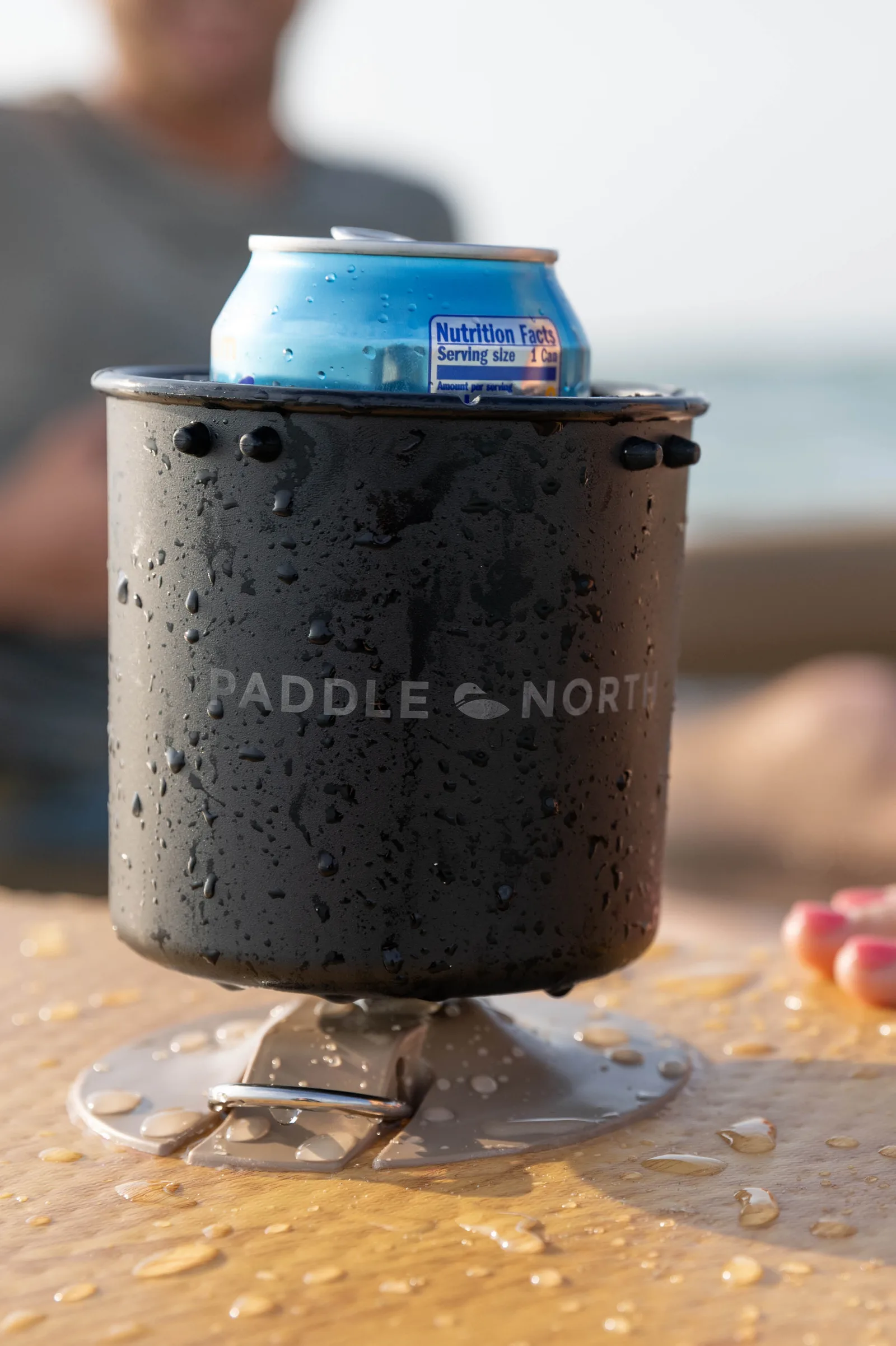 Paddle North Loons Nest lake float with built-in cup holder detail