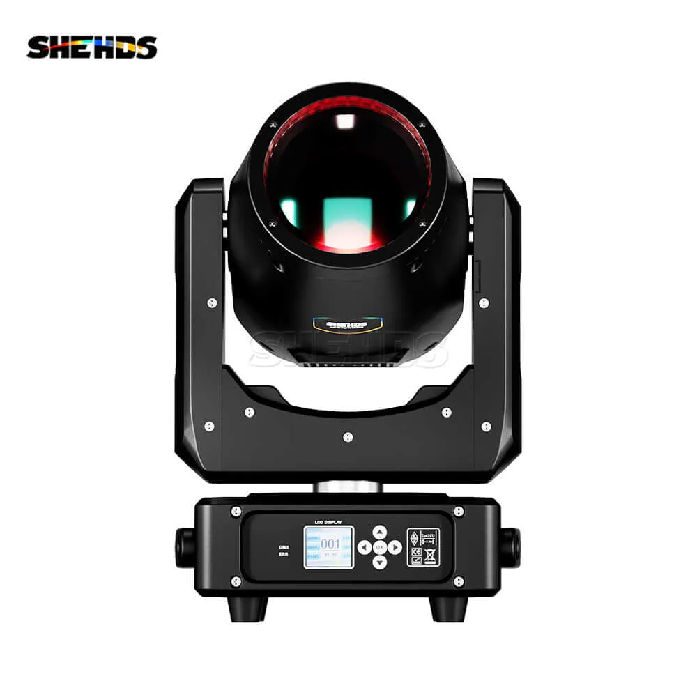 SHEHDS beam light fixture cutting a sharp column of light through stage haze
