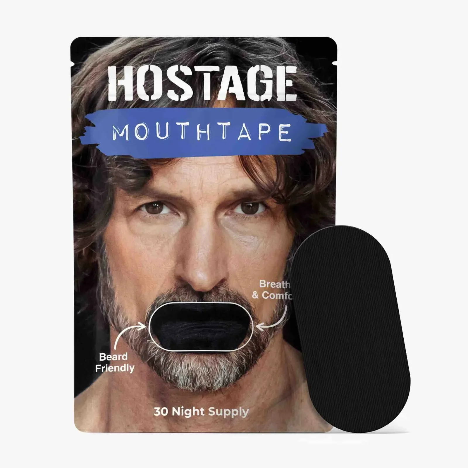 Hostage Tape mouth tape for mustaches and beards product pack displayed