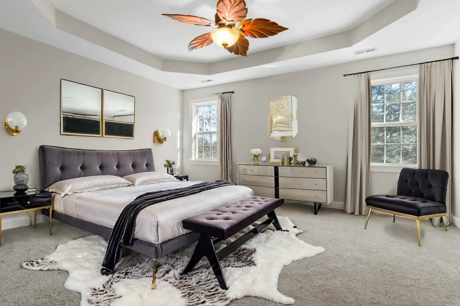 Virtual Staging AI Scandinavian-style staged living room