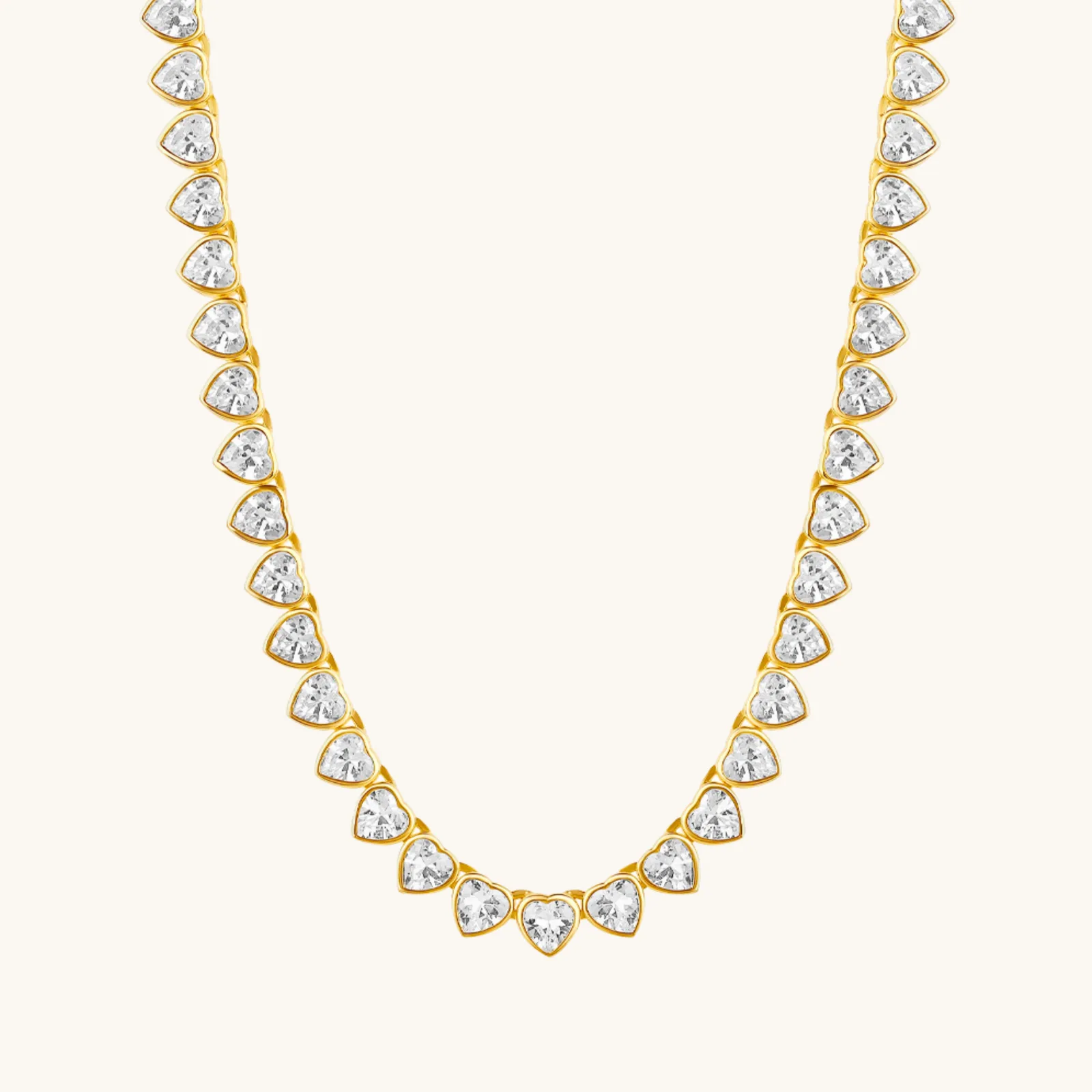 Gogo Lush layered necklaces flat-lay showing choker, princess, and matinee chain lengths