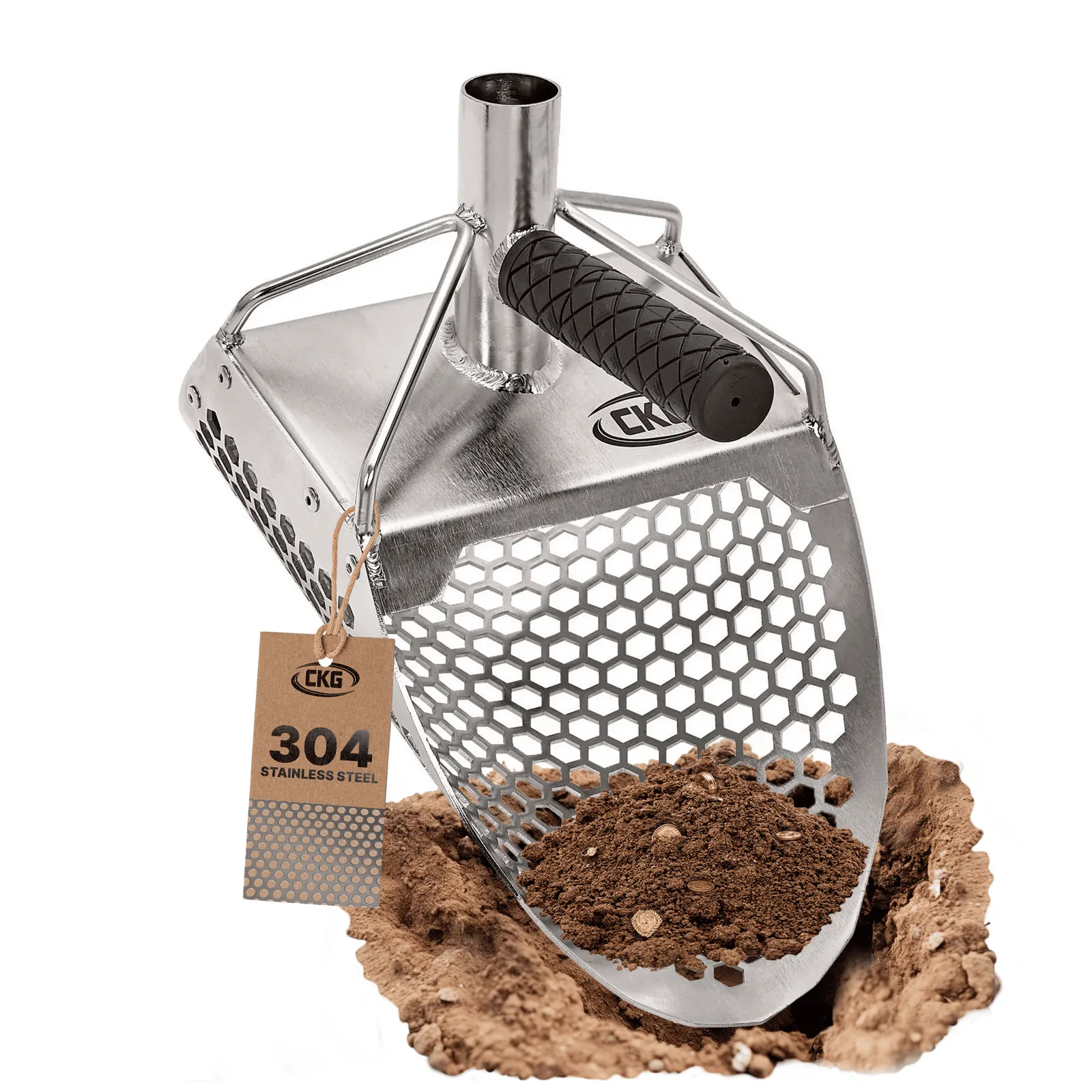 CKG 11x7 stainless steel sand scoop product photo