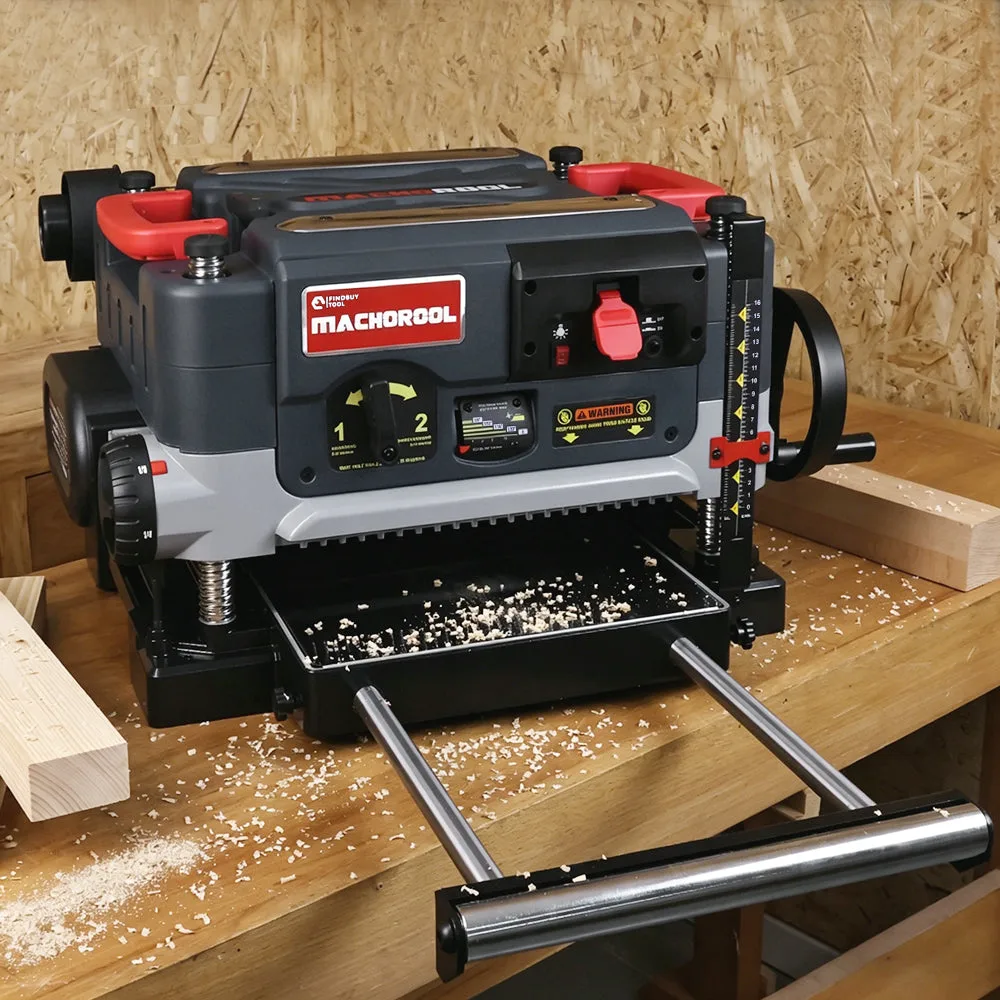 Machorool FB132H planer side profile with extended work surface
