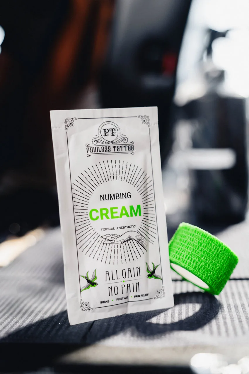 Painless Tattoo numbing cream packet — 5-star rated product