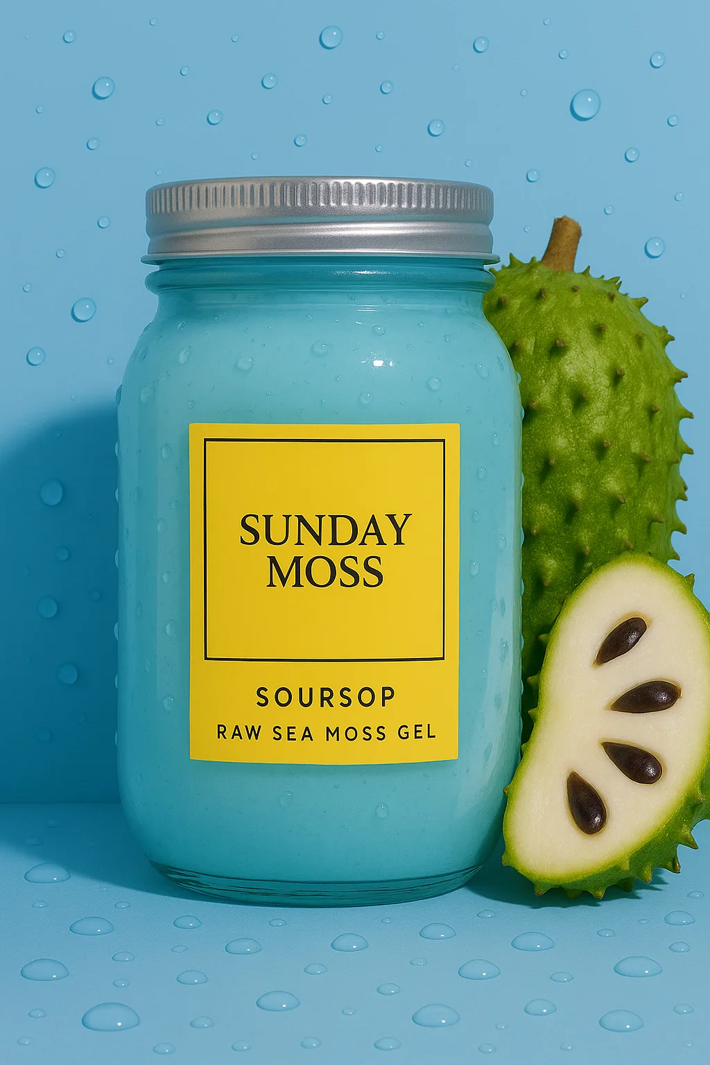 Sunday Moss Soursop Majik sea moss and spirulina gel jar