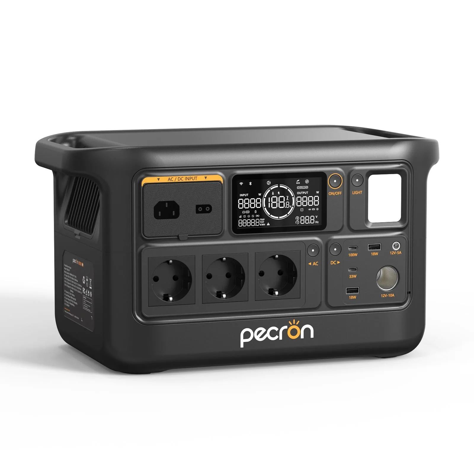 Pecron F1000LFP compact portable power station with USB-A, USB-C and XT60 solar input
