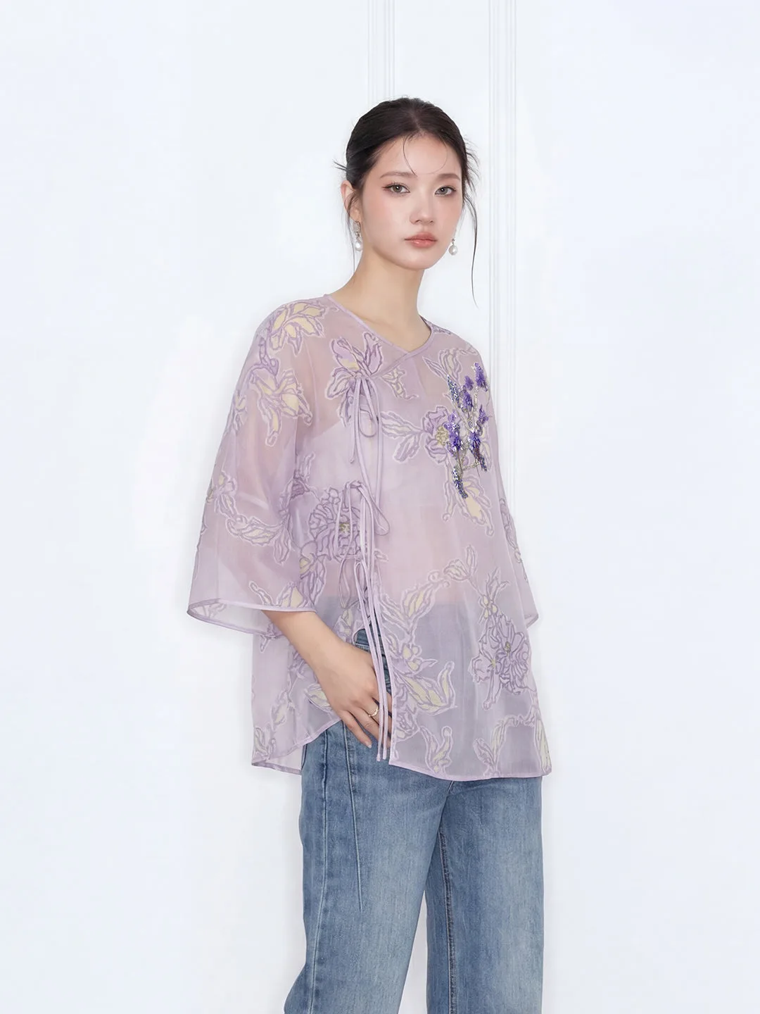 Mukzin Embroidered Changyi Mulberry Silk Shirt