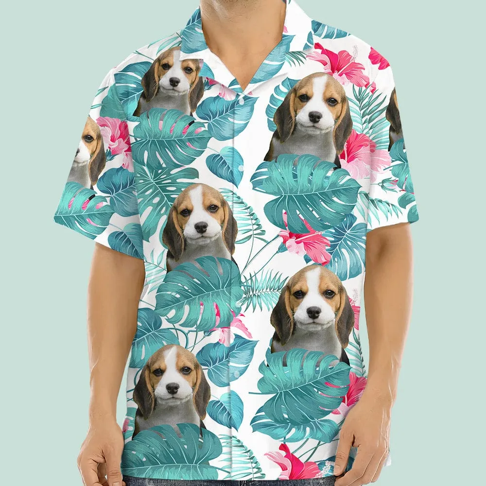 GeckoCustom custom photo Hawaiian shirt preview with uploaded dog photo