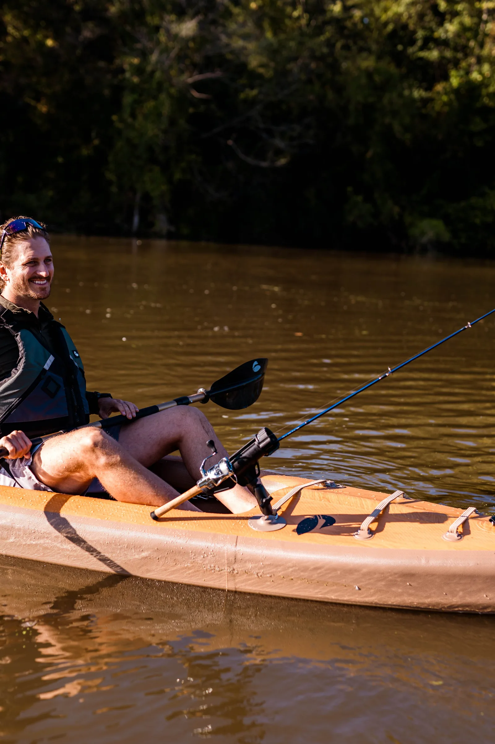 Paddle North Karve Kayak 12 foot XL two paddlers on lake water