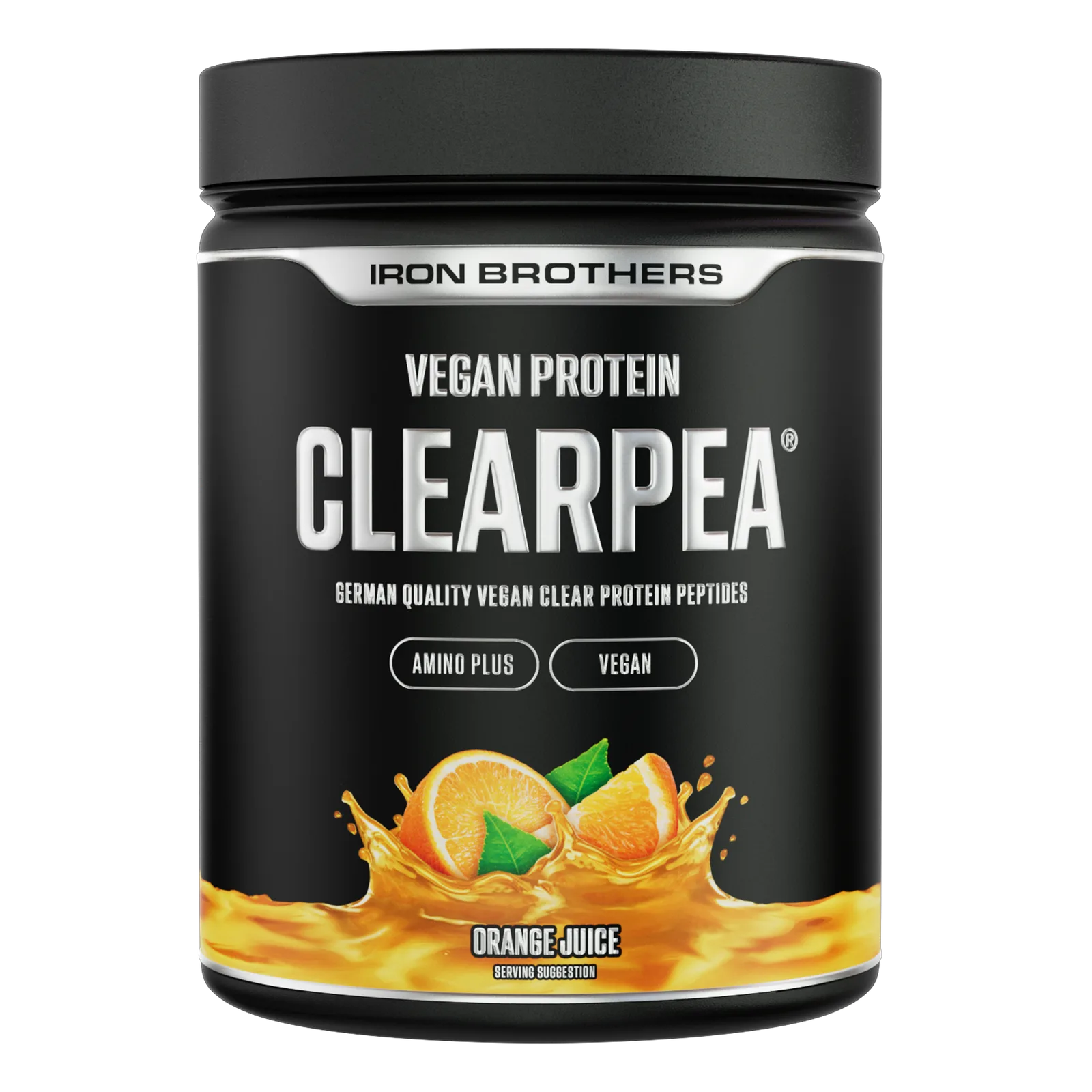 Iron Brothers ClearPea Protein Orange Juice flavor container