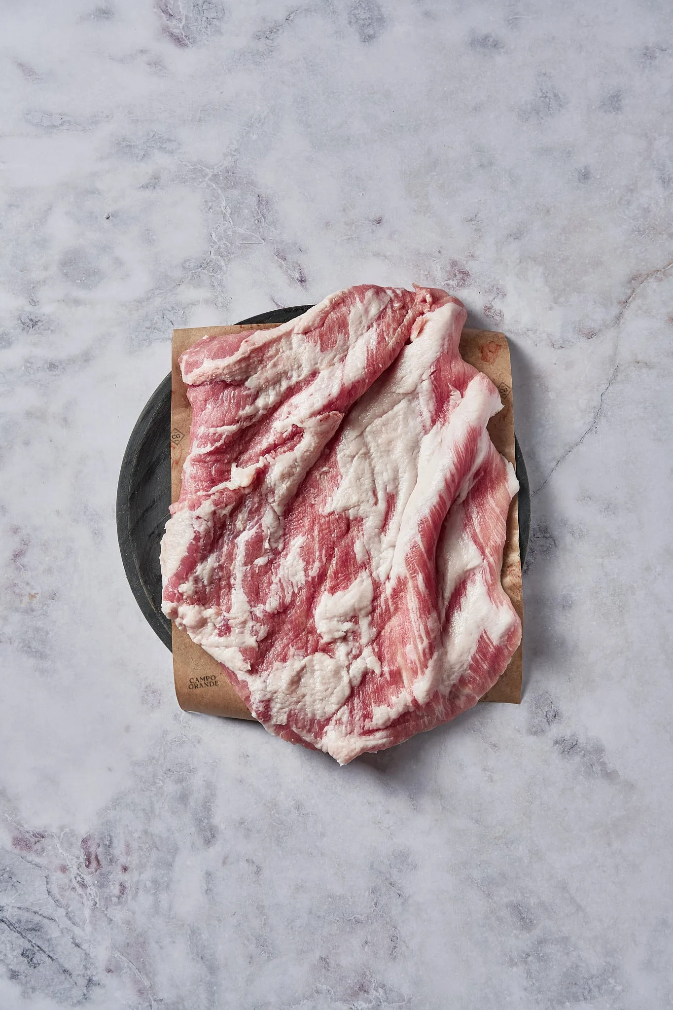 Campo Grande Ibérico Pork Belly Secreto raw cut with fat marbling