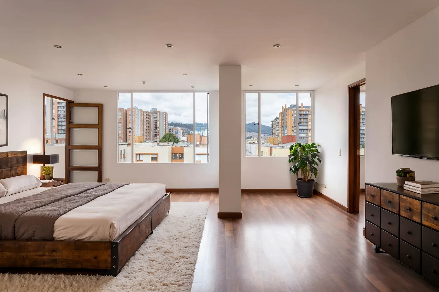 Virtual Staging AI Scandinavian-style staged bedroom