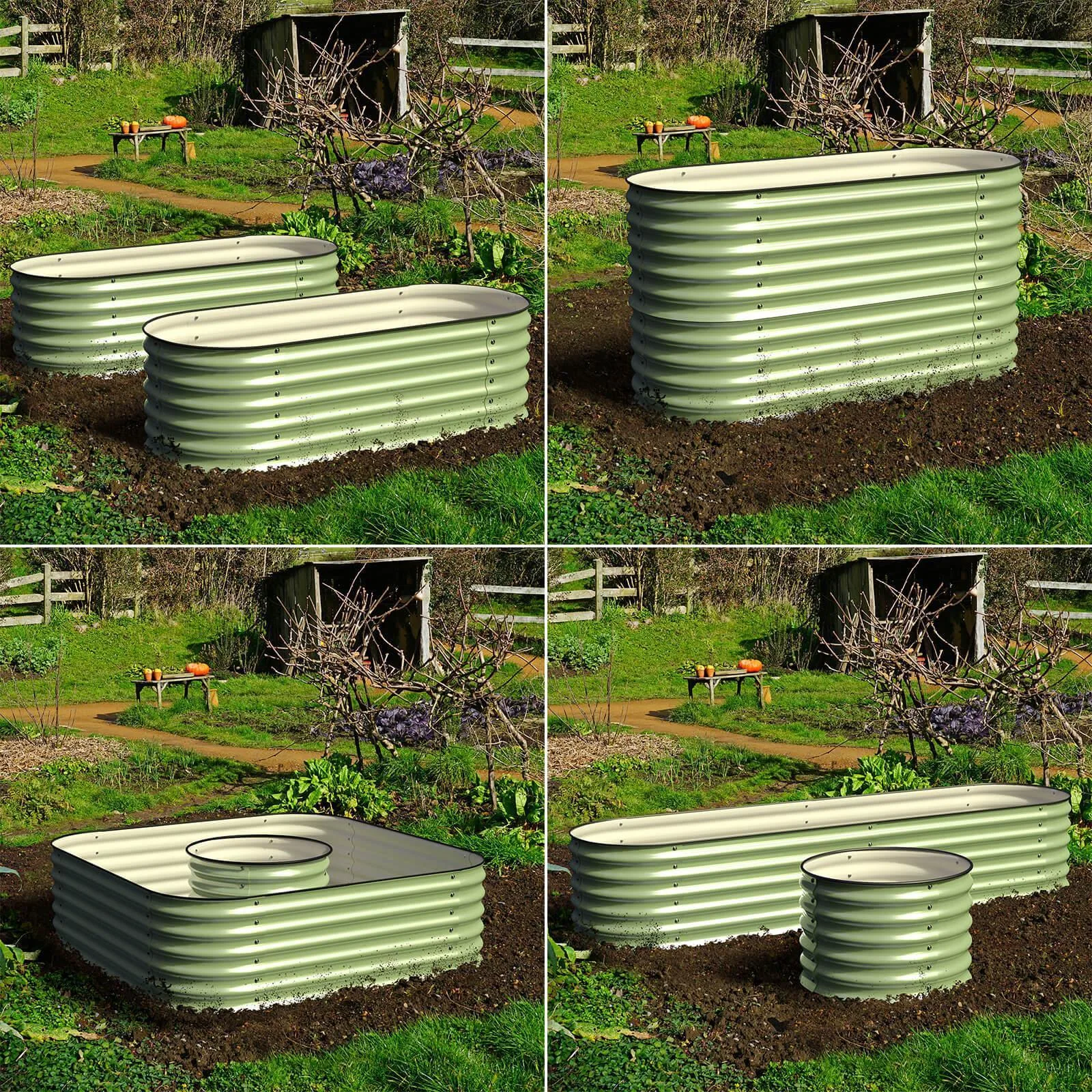 Ollegardens 4-Style Modular bed built as a tiered waterfall layout