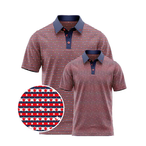 Fore Fathers Stars and Stripes Daddy and Me matching polo set