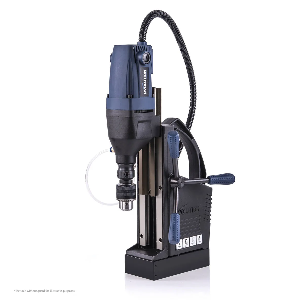 Evolution S28MAG magnetic drill mounted on steel beam for structural fixing